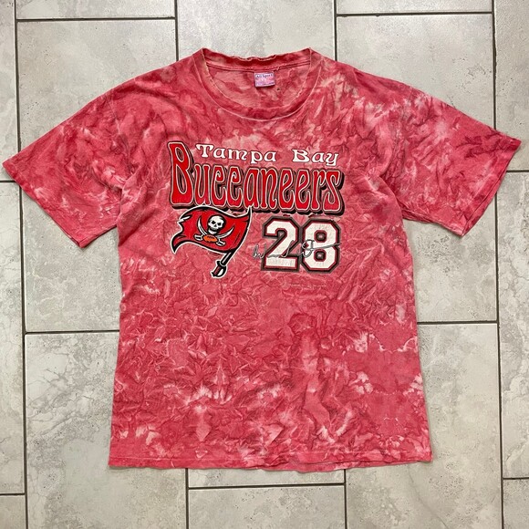 All Sport VTG Thrashed Tampa Bay Buccaneers #28 Tie Dye T-Shirt Size XL - Picture 11 of 11